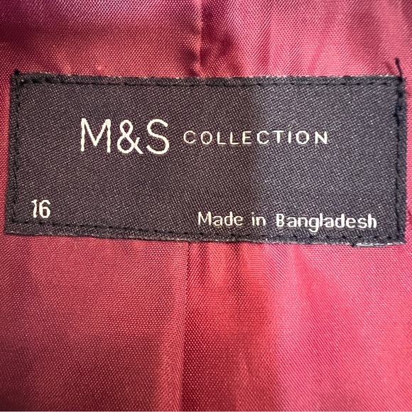 Trench Coat Plaid Belted Double Breasted Storm Flap M&S Collection Size 16 - Picture 7 of 11